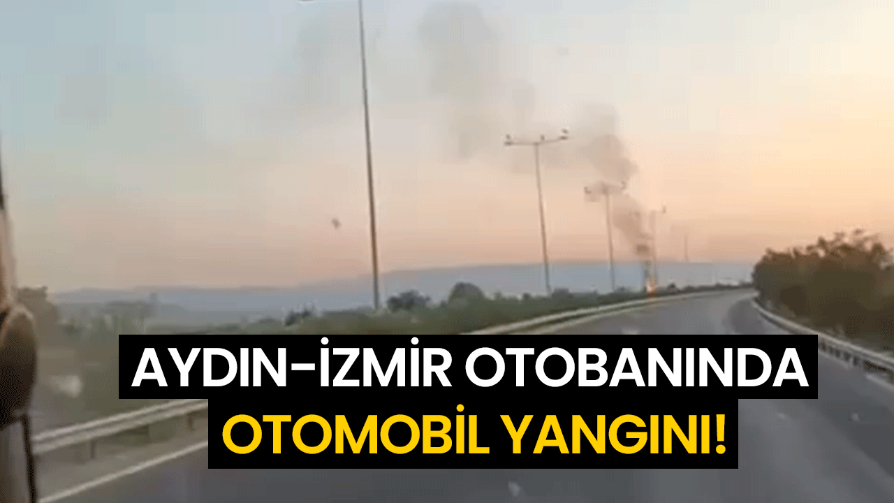 Aydın-İzmir otobanında otomobil yangını