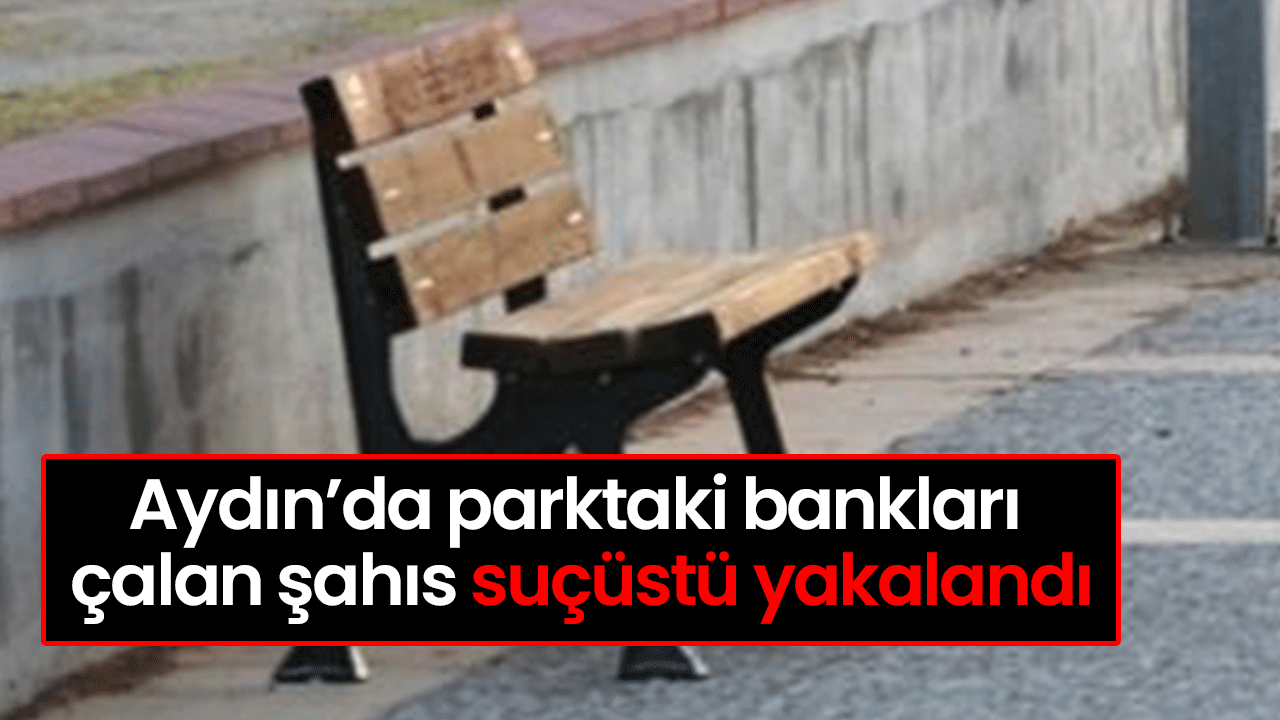 Aydın’da parktaki bankları çalan şahıs suçüstü yakalandı