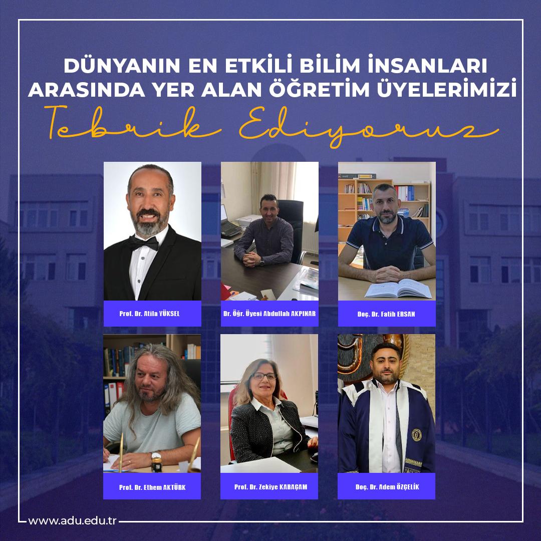 ADÜ öğretim üyeleri önemli listede yer aldı  