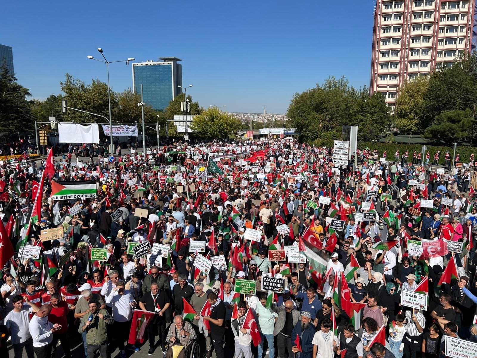 Ankara’da Filistin’e destek yürüyüşü