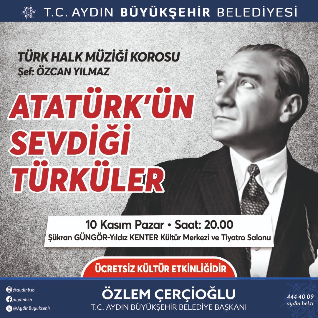 Atatürk Aydın’da sevdiği türküler ile anılacak 