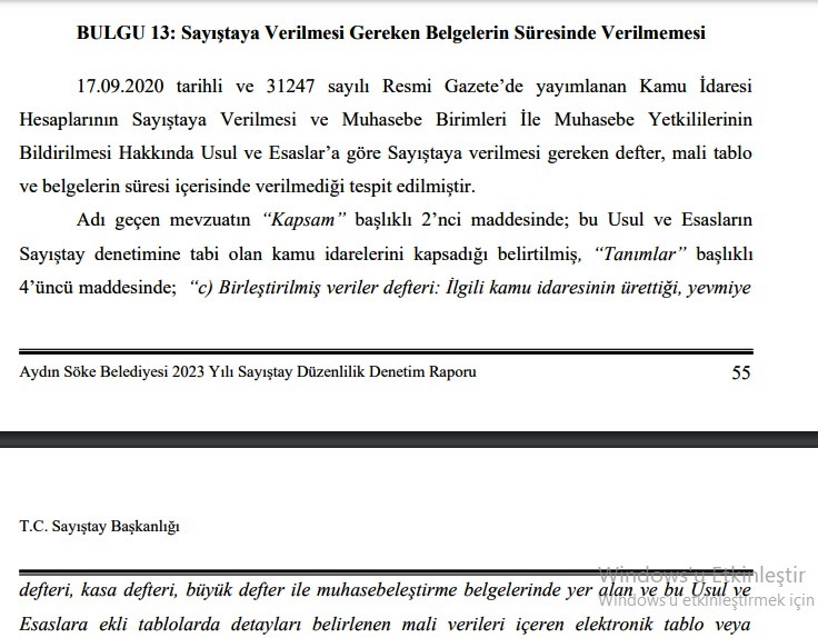 Söke Belediyesi Sayıştay denetiminde sınıfta kaldı