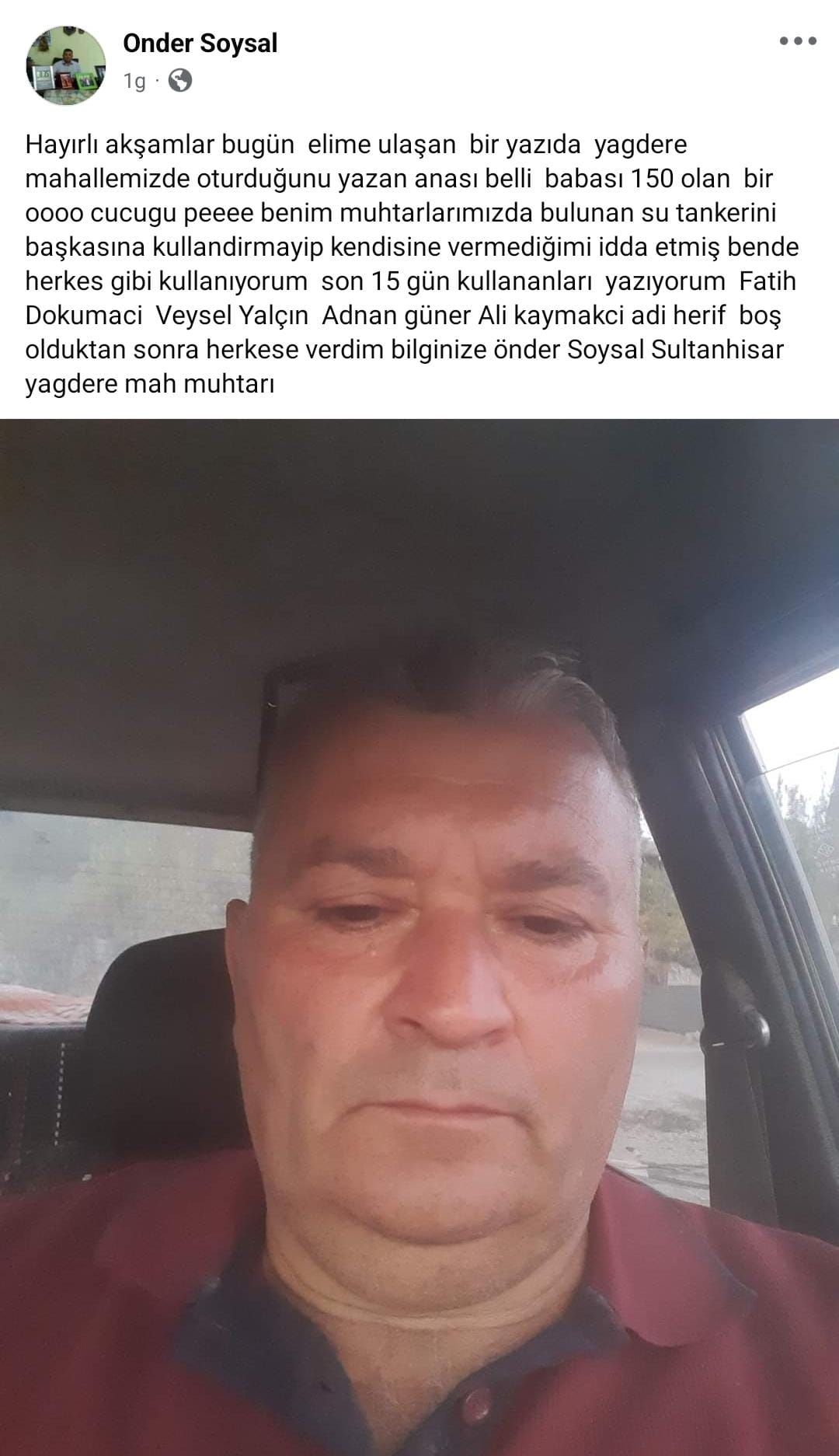 Aydınlı muhtardan skandal paylaşım! Mahalle halkına küfür dolu sözler