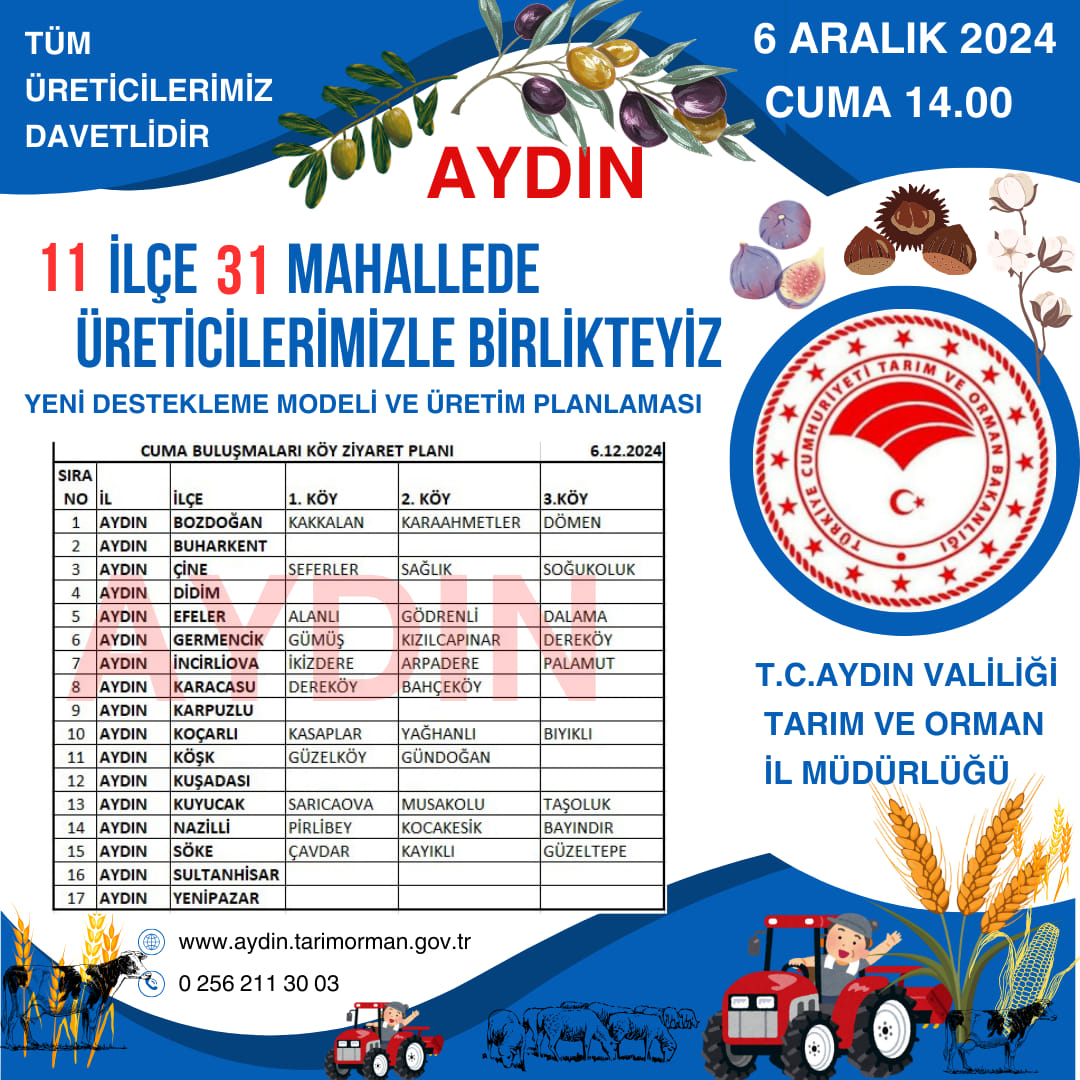 Üreticiler bu davet sizin için: Bugün 31 mahallede toplantı olacak  