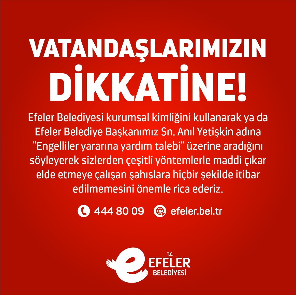 Efeler Belediyesinden Dolandiricilara Karsi Uyari 530466 C9995Bc887A6040Cd1D9Eccd8Af7Bda6