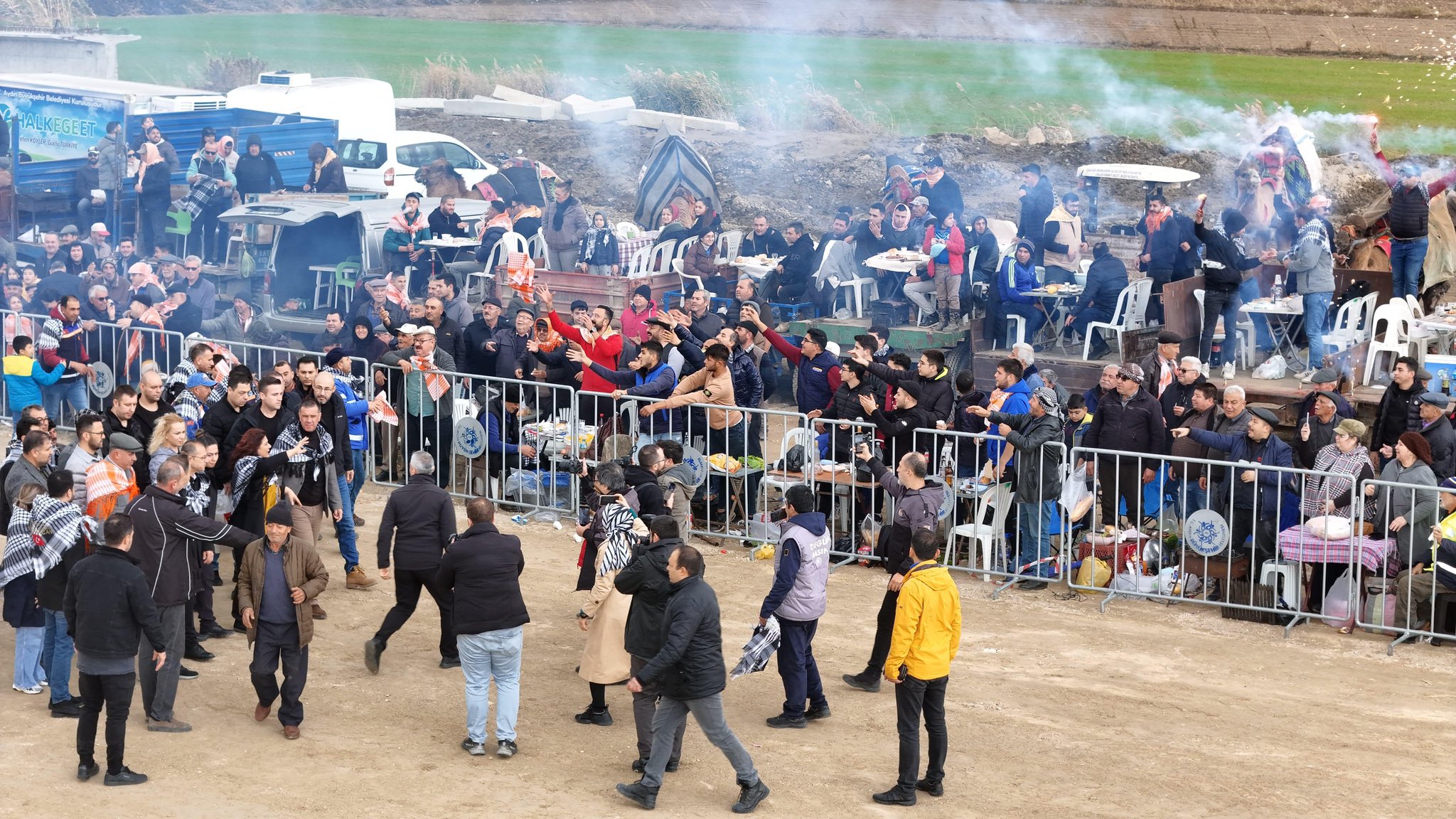 Yenipazar’da pehlivan develer arenaya indi