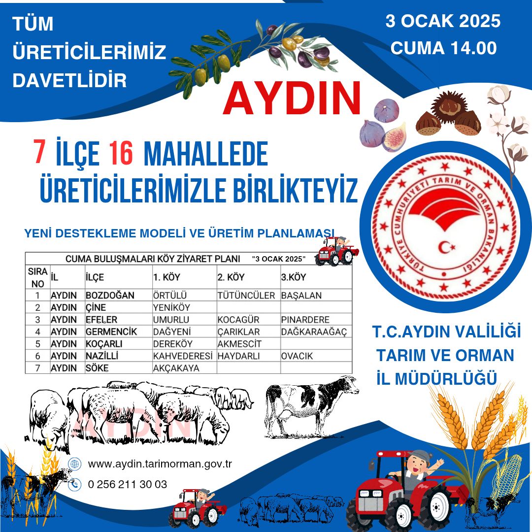 Aydınlı çiftçilere davet! Toplantı bugün