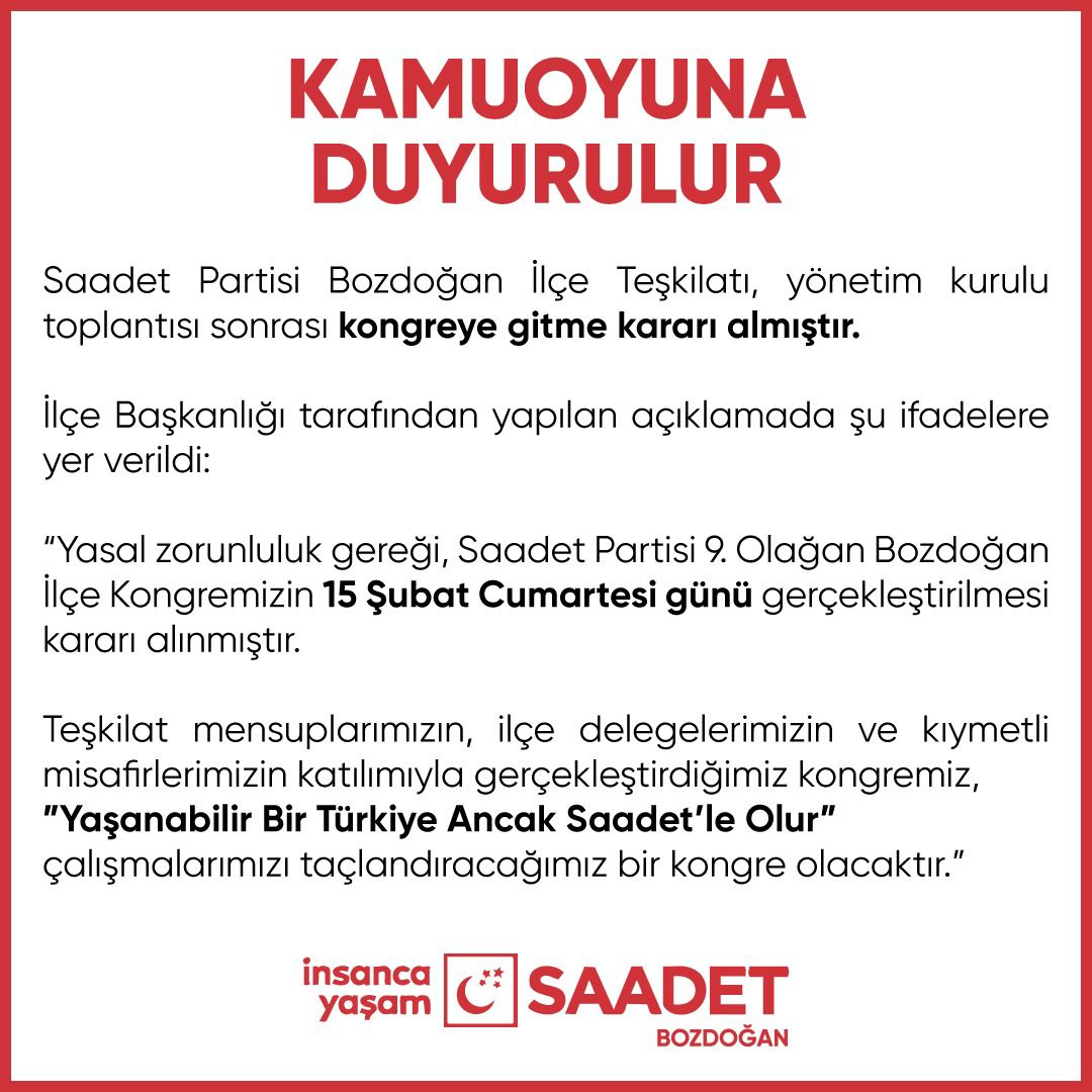 Saadet Partisi Bozdoğan’da kongre hazırlanıyor 