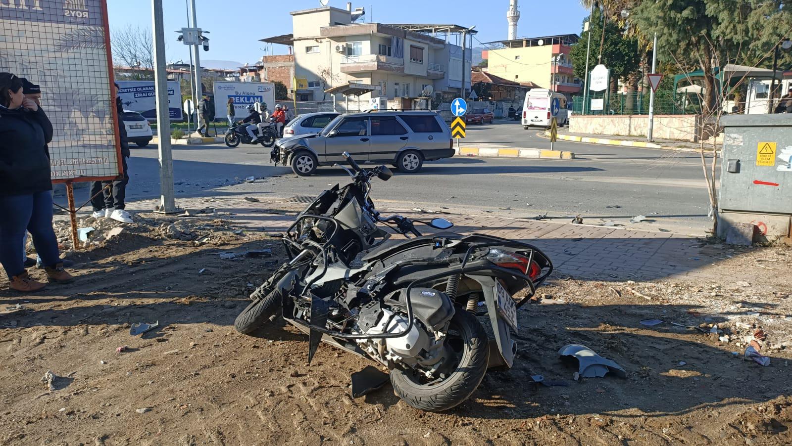 Nazilli’de otomobil ile motosiklet çarpıştı: 2 yaralı