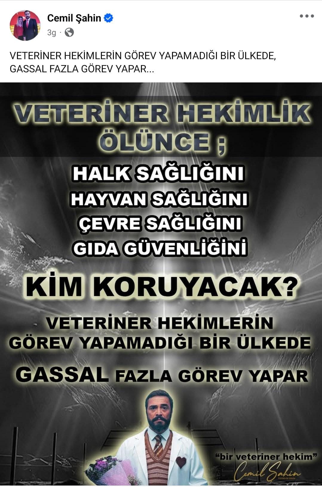 Aydınlı veteriner hekimden Gassal paylaşımı: "Veteriner hekimlik ölünce Gassal fazla görev yapar"