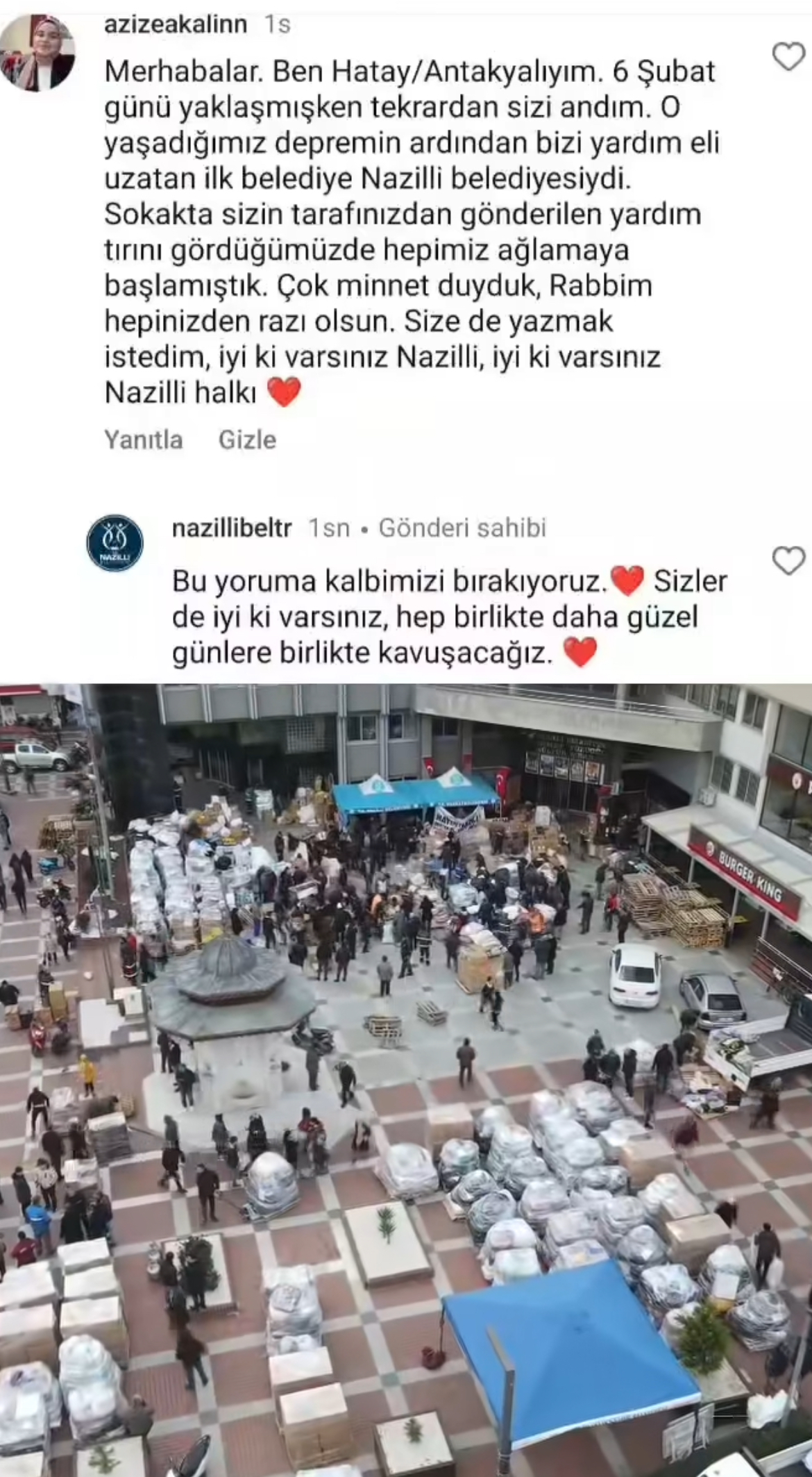 Nazilli Belediyesi’nden duygulandıran paylaşım