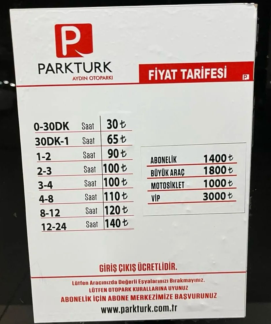 Aydın’da otopark ücretleri zamlandı!