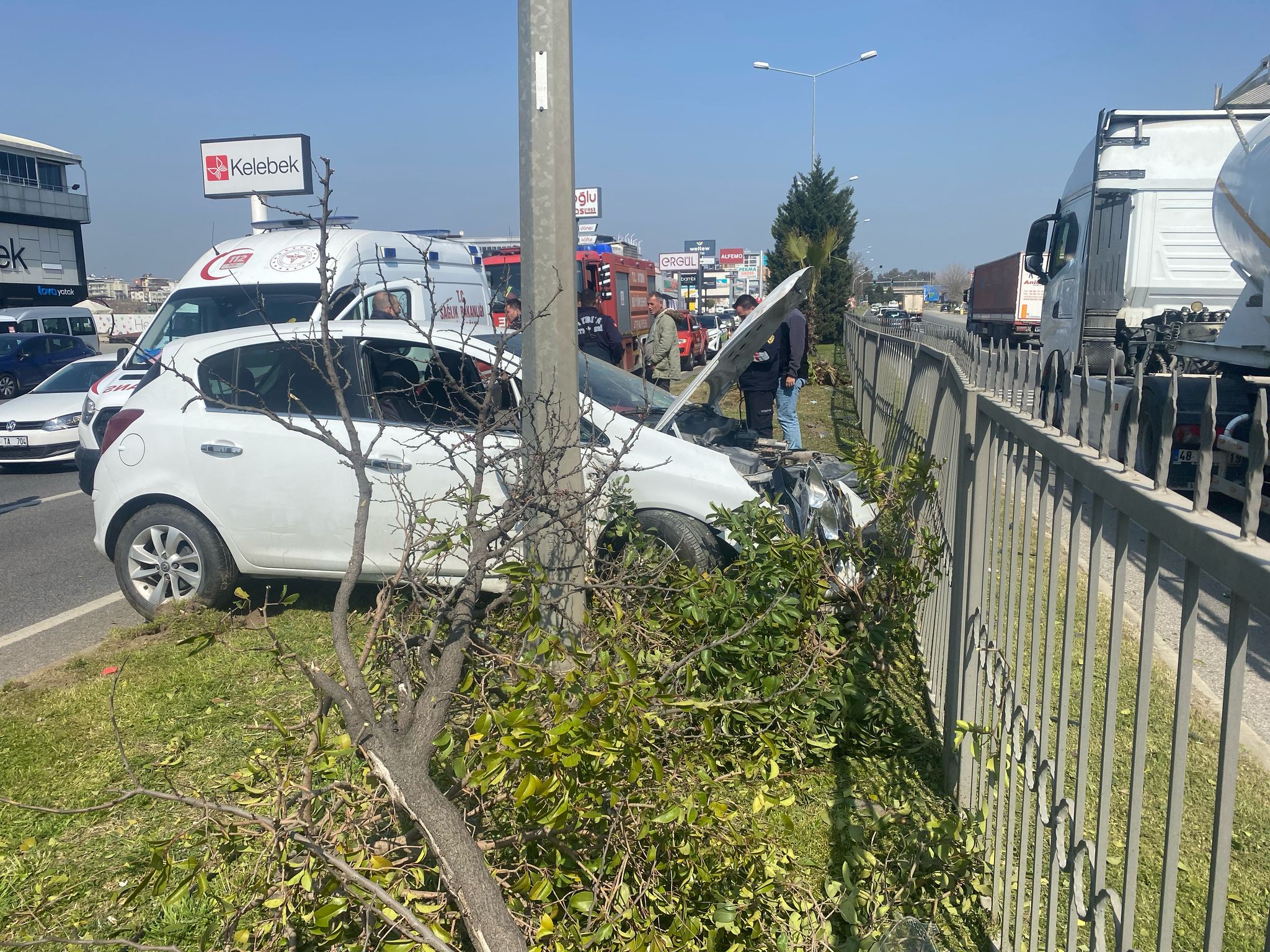 Aydın’da feci kaza: Otomobil yoldan çıktı 1 kişi yaralandı