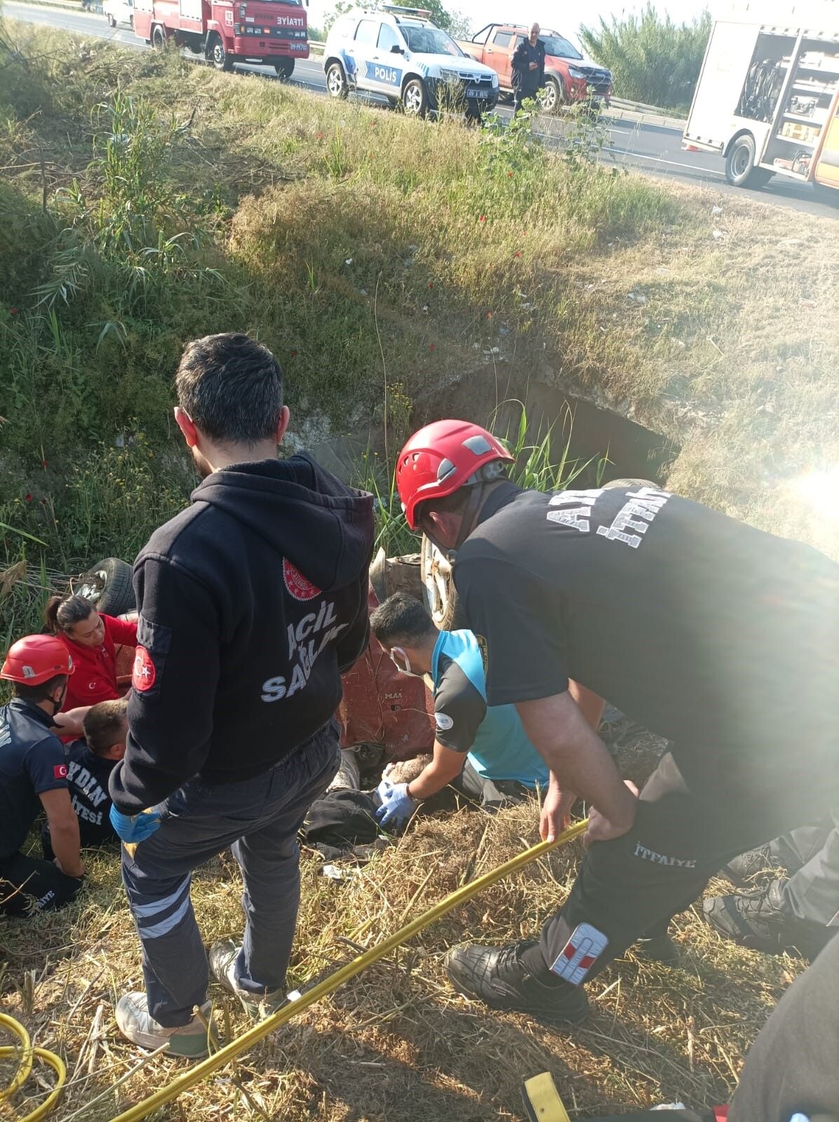 Aydın’da otomobil kanala uçtu: 1 yaralı