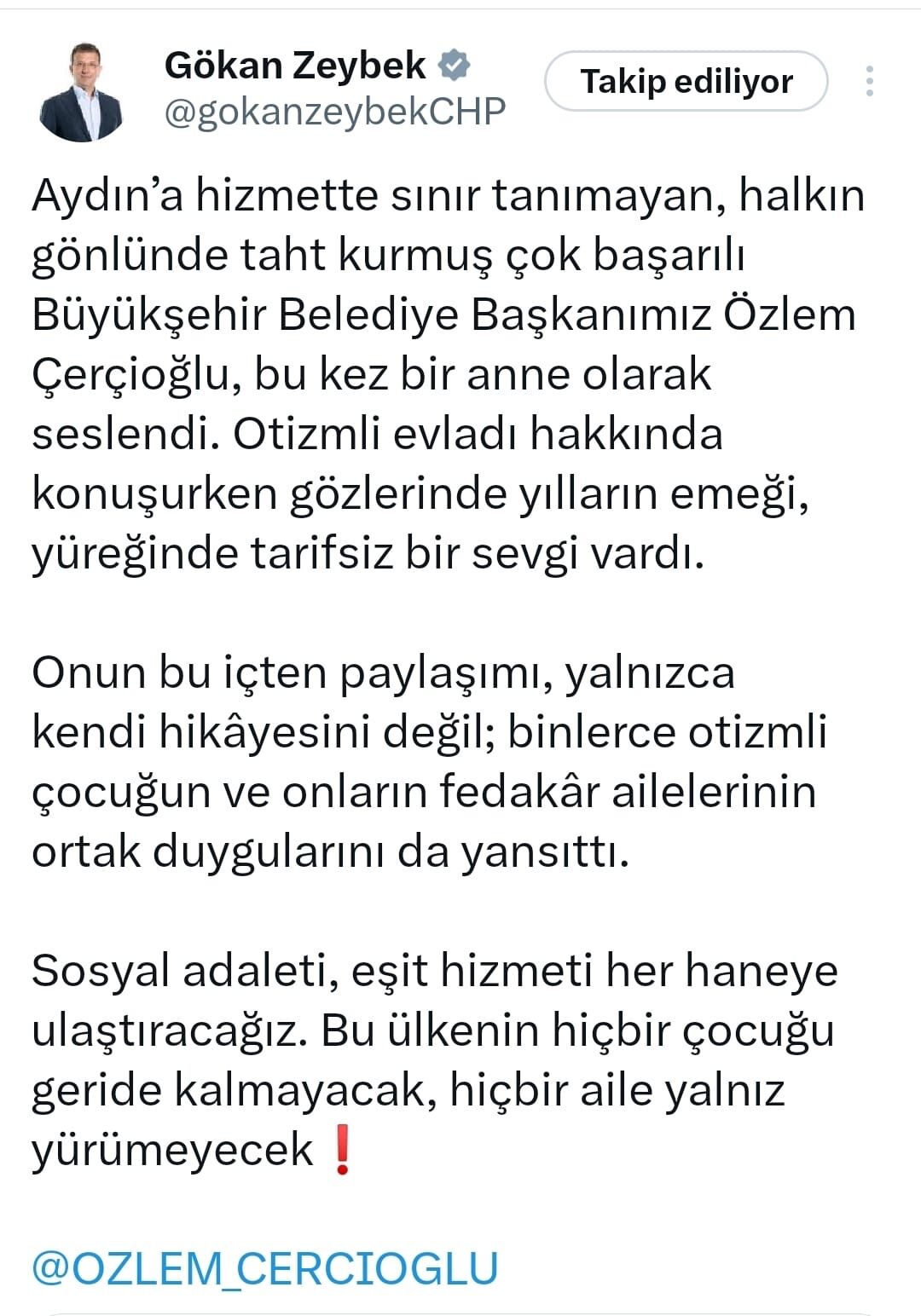 CHP’li Zeybek’ten Özlem Çerçioğlu’na övgü dolu sözler