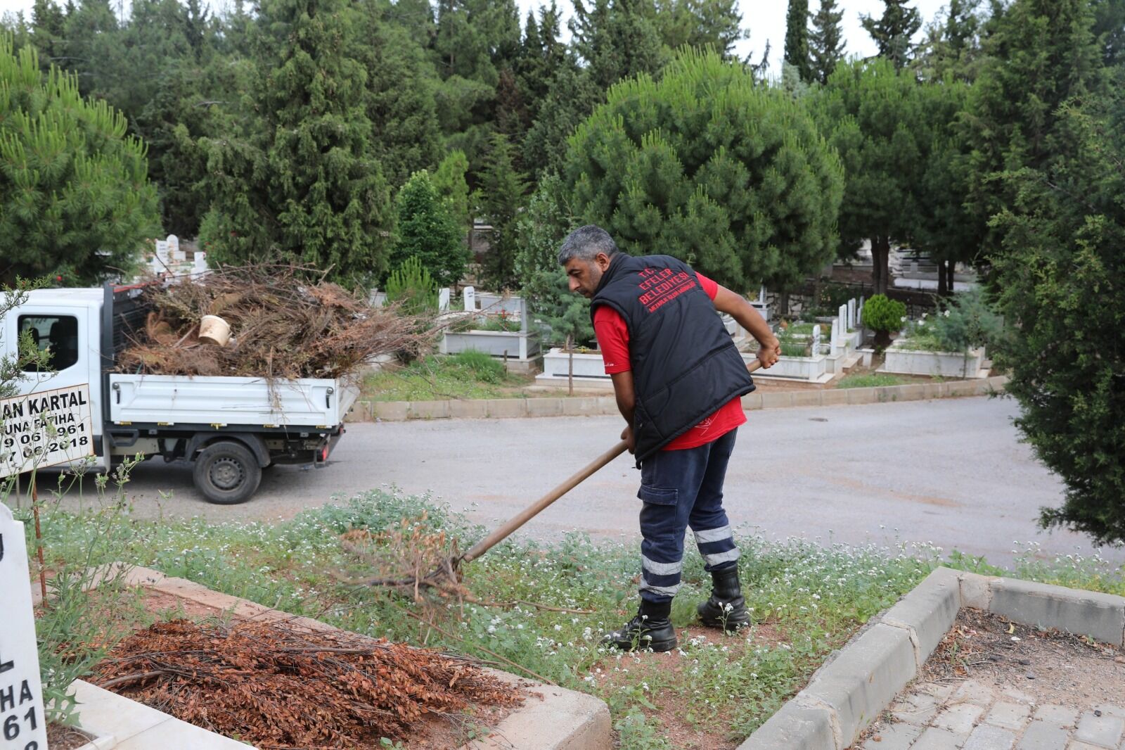 Efeler'in mezarlıklarına kapsamlı bakım