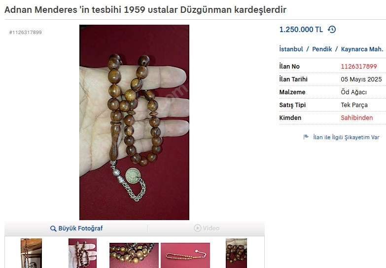 Adnan Menderesin Tesbihi Rekor Fiyatla Satista Aydinli Basvekil Menderesin Tesbihi Satisa Cikarildi Adnan Menderes Demokrasi Muzesi Talip Olacak Mi 572973 14027567Cd913E2Fba7E38E0Cd3Ff391
