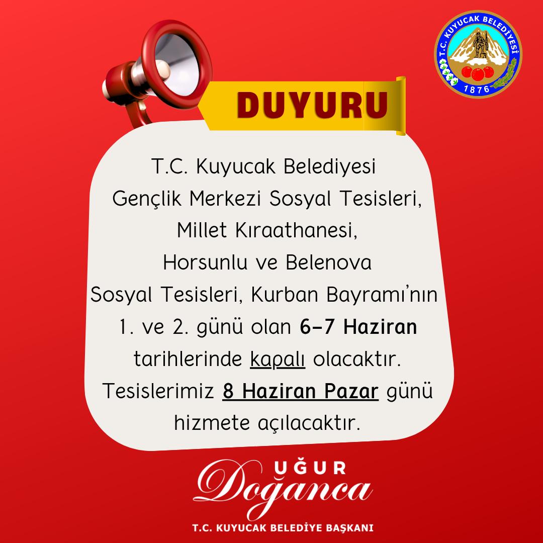Kuyucakta Belediye Tesisleri Bayramin Ilk Iki Gunu Kapali Olacak 573629 76B5Bfd675B88F8B8C7Cfb7C29B7A00E
