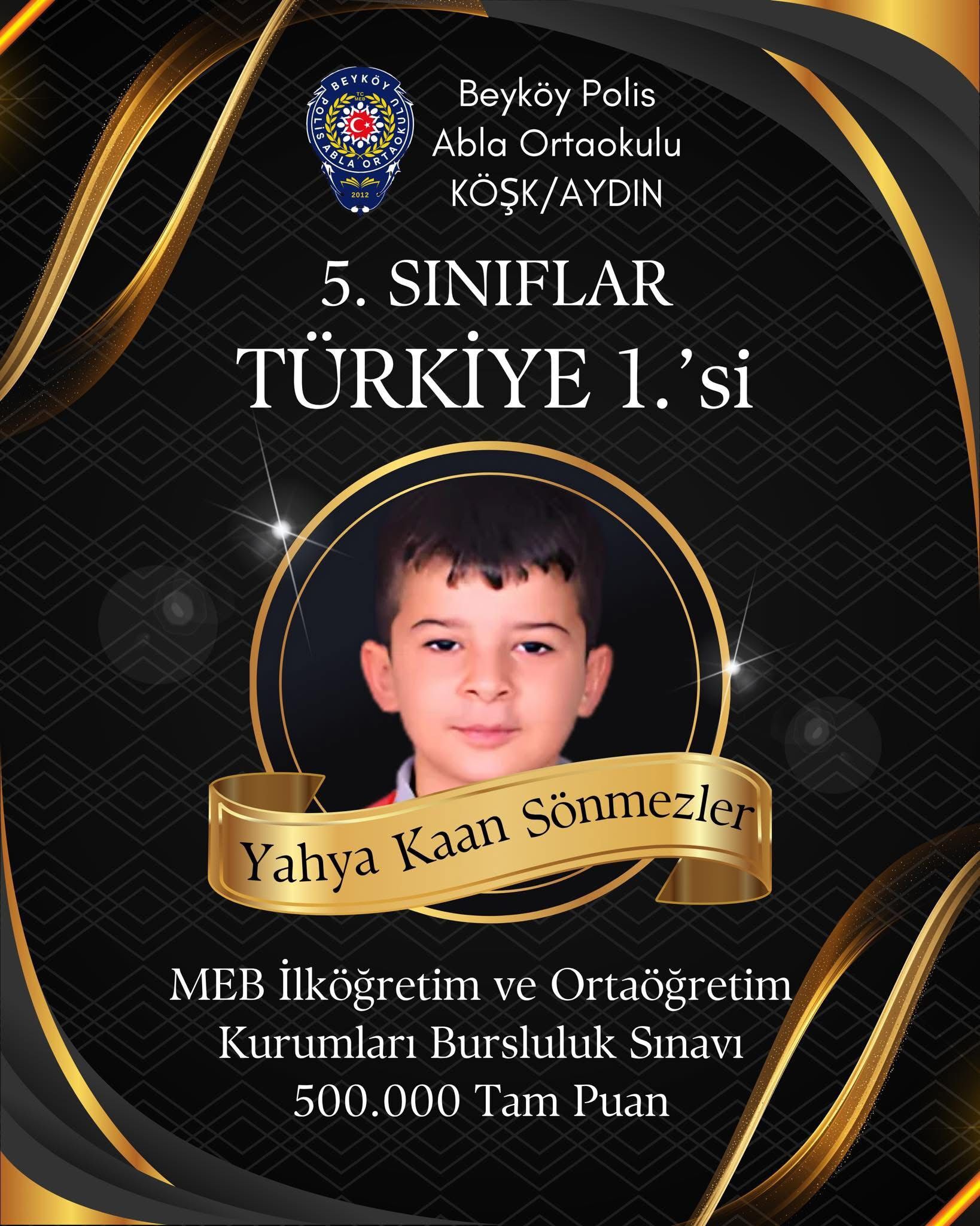 Aydın'da BİLSEM öğrencisinden Türkiye birinciliği