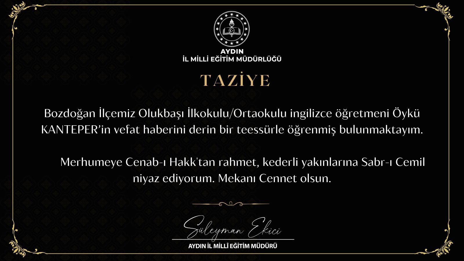 Aydın eğitim camiasının acı günü
