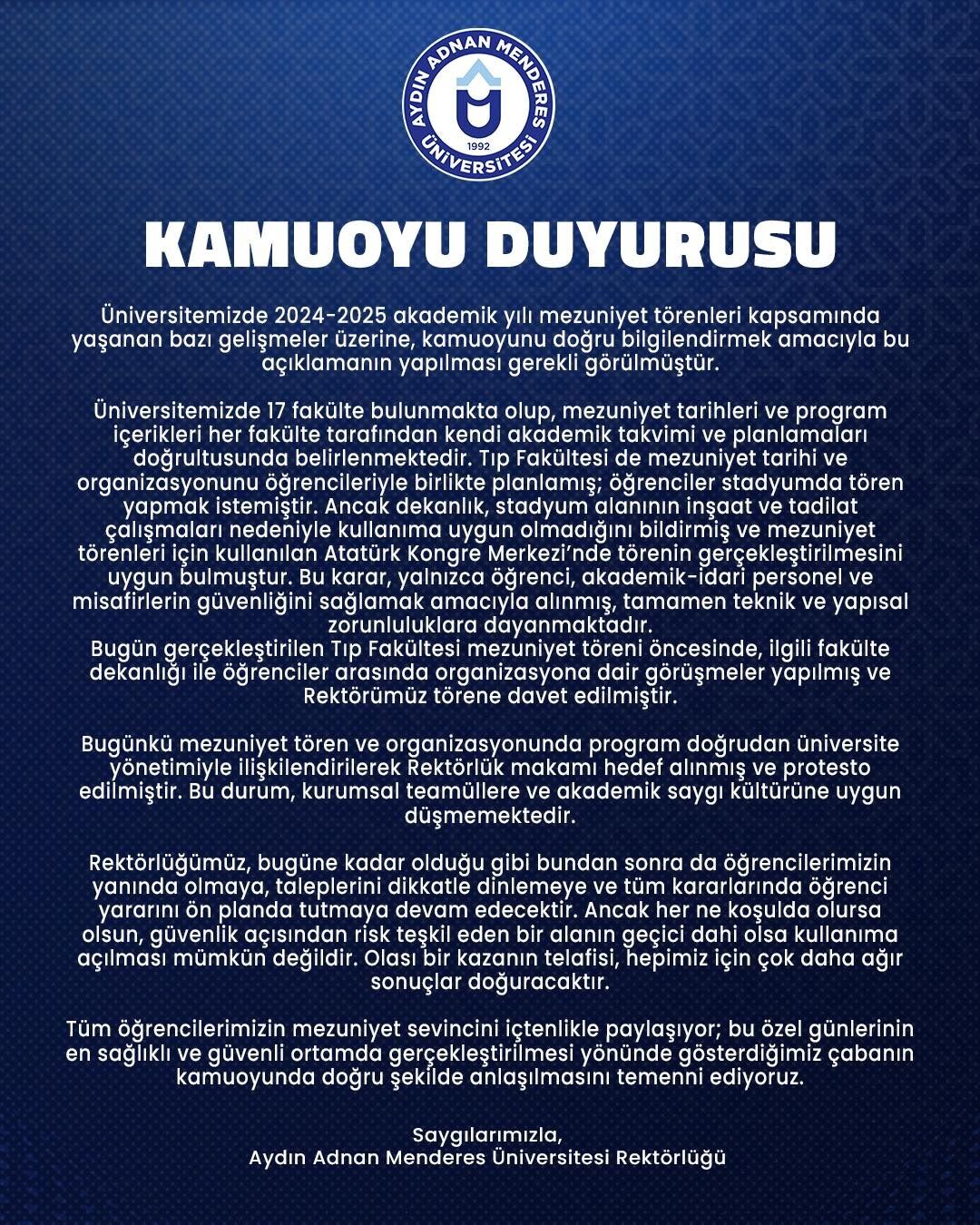 ADÜ Tıp Fakültesi öğrencilerine yakışmadı!