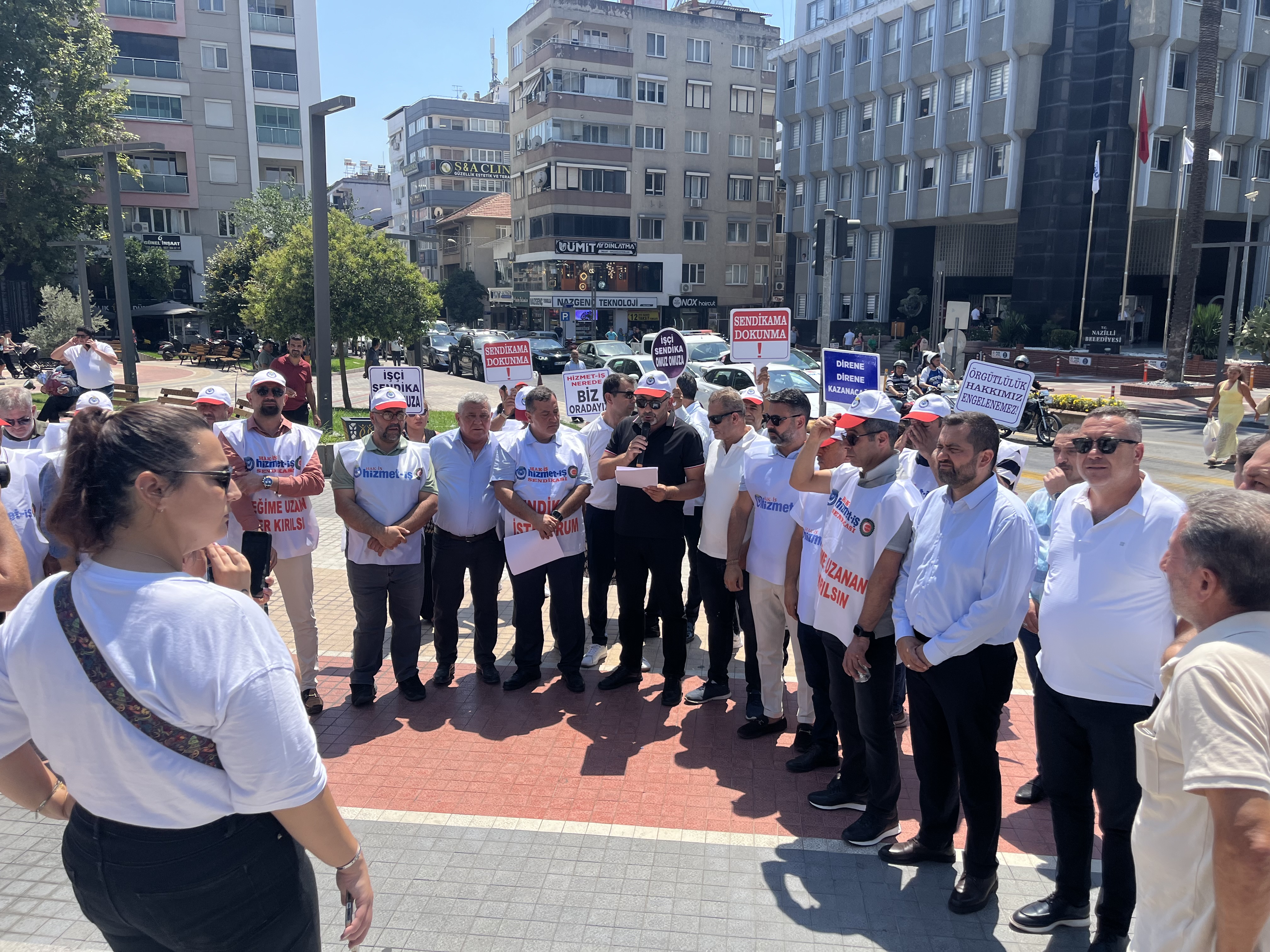 Nazilli’de sendika üyelerinden mobbing tepkisi 