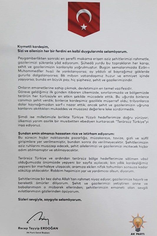 Cumhurbaşkanı Erdoğan’dan Aydın’a 3 bin 17 mektup