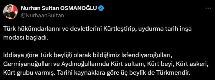 Osmanoğlu’ndan 'Aydınoğulları' tepkisi: “Aydınoğulları Beyliği Türkmendir”