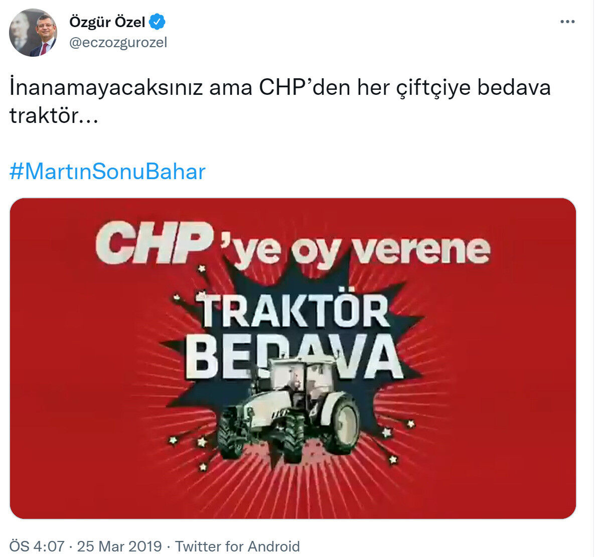CHP’li Özel’in Aydın’a bedava traktör vaadi yerine getiriliyor 