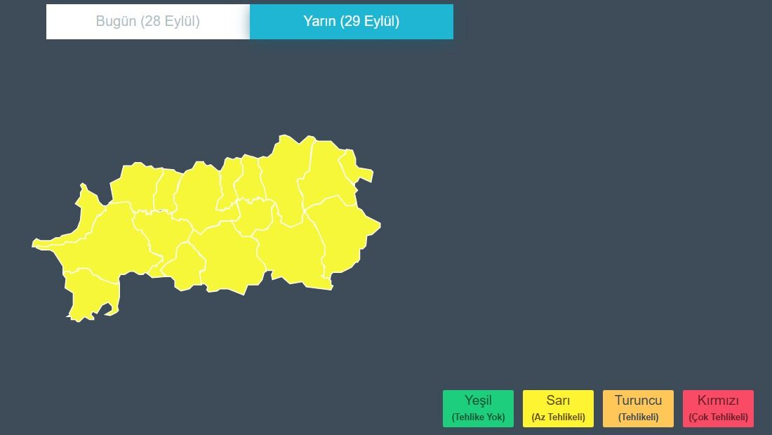 Aydınlılar dikkat! “Sarı” kodlu uyarı
