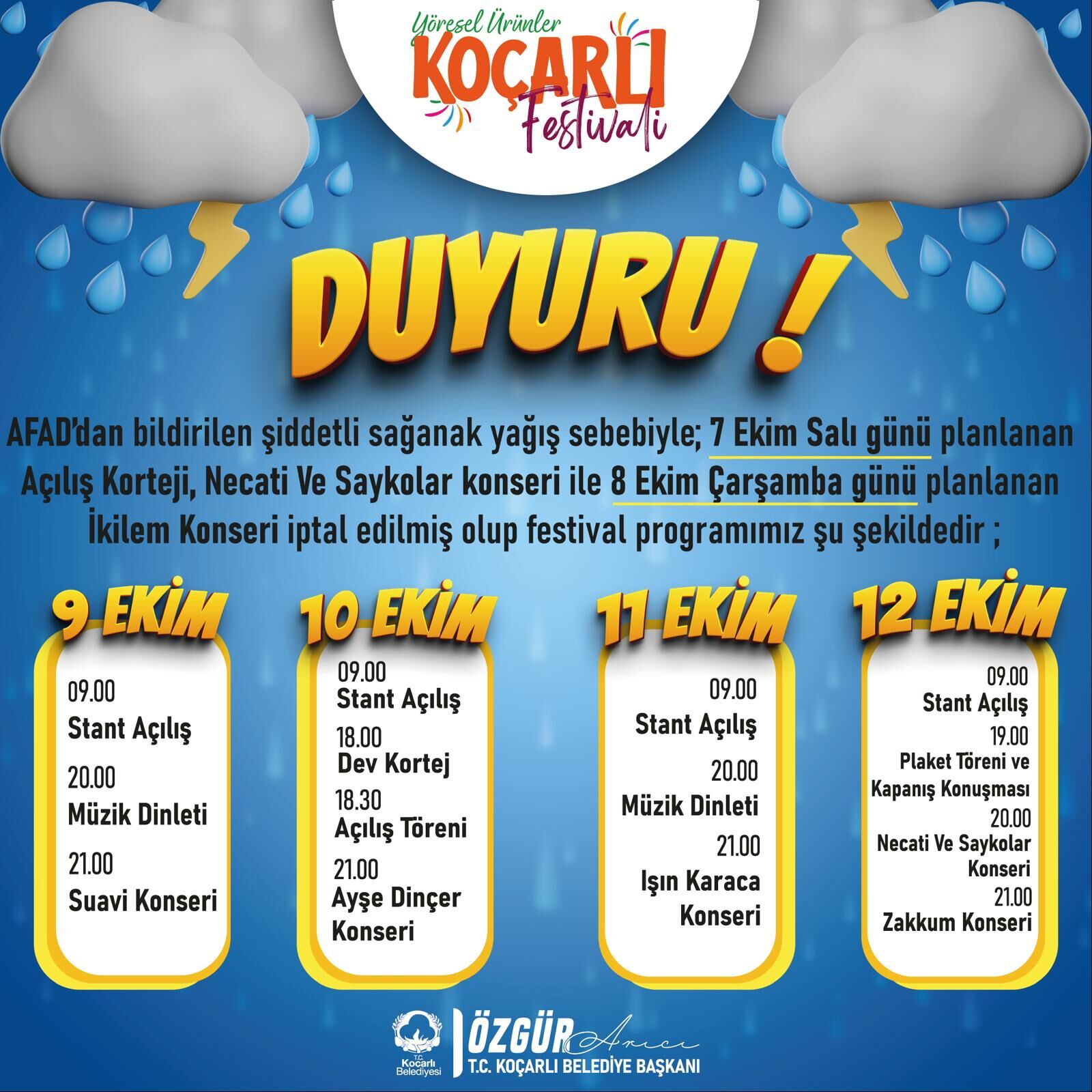 Aydın'da o festivali ertelendi