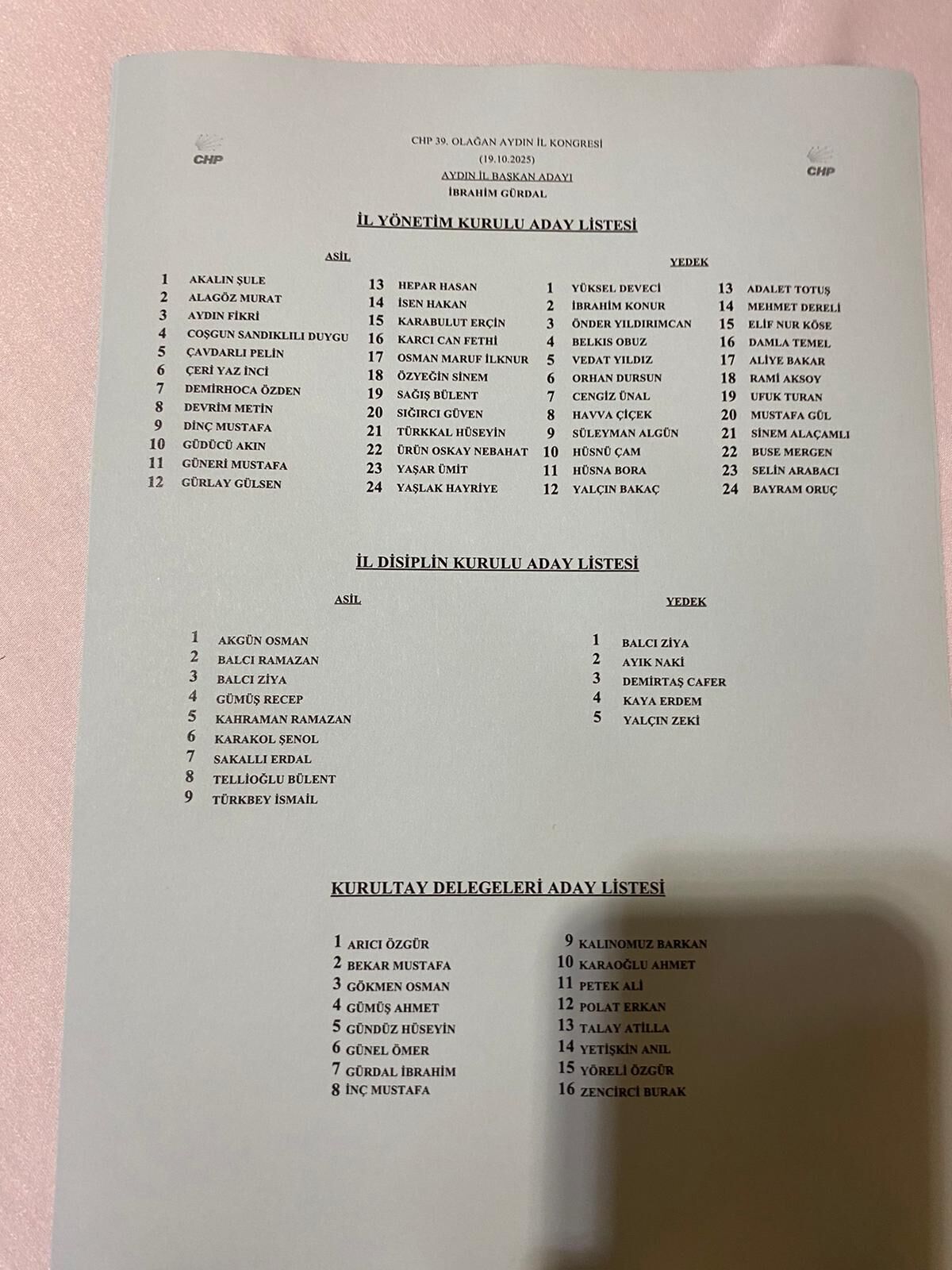 CHP Aydın’da nefesler tutuldu! Gürdal ile Saatçı’nın listeleri belli oldu