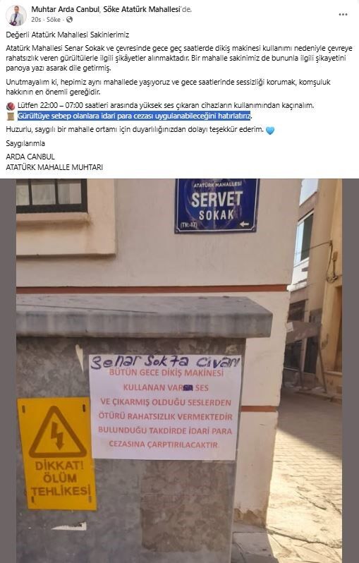 Söke’de gece saatlerindeki ses mahalleliyi ayağa kaldırdı