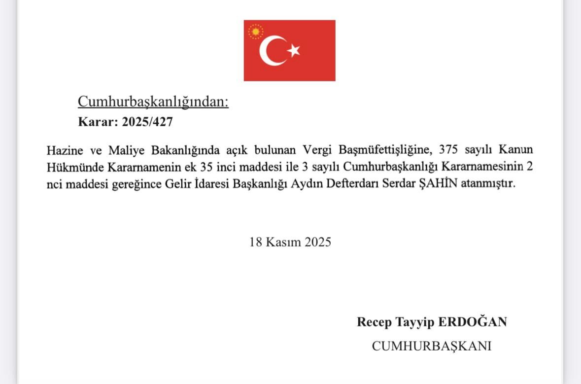 Aydın Defterdarı Şahin ‘Vergi Başmüfettişi’ oldu