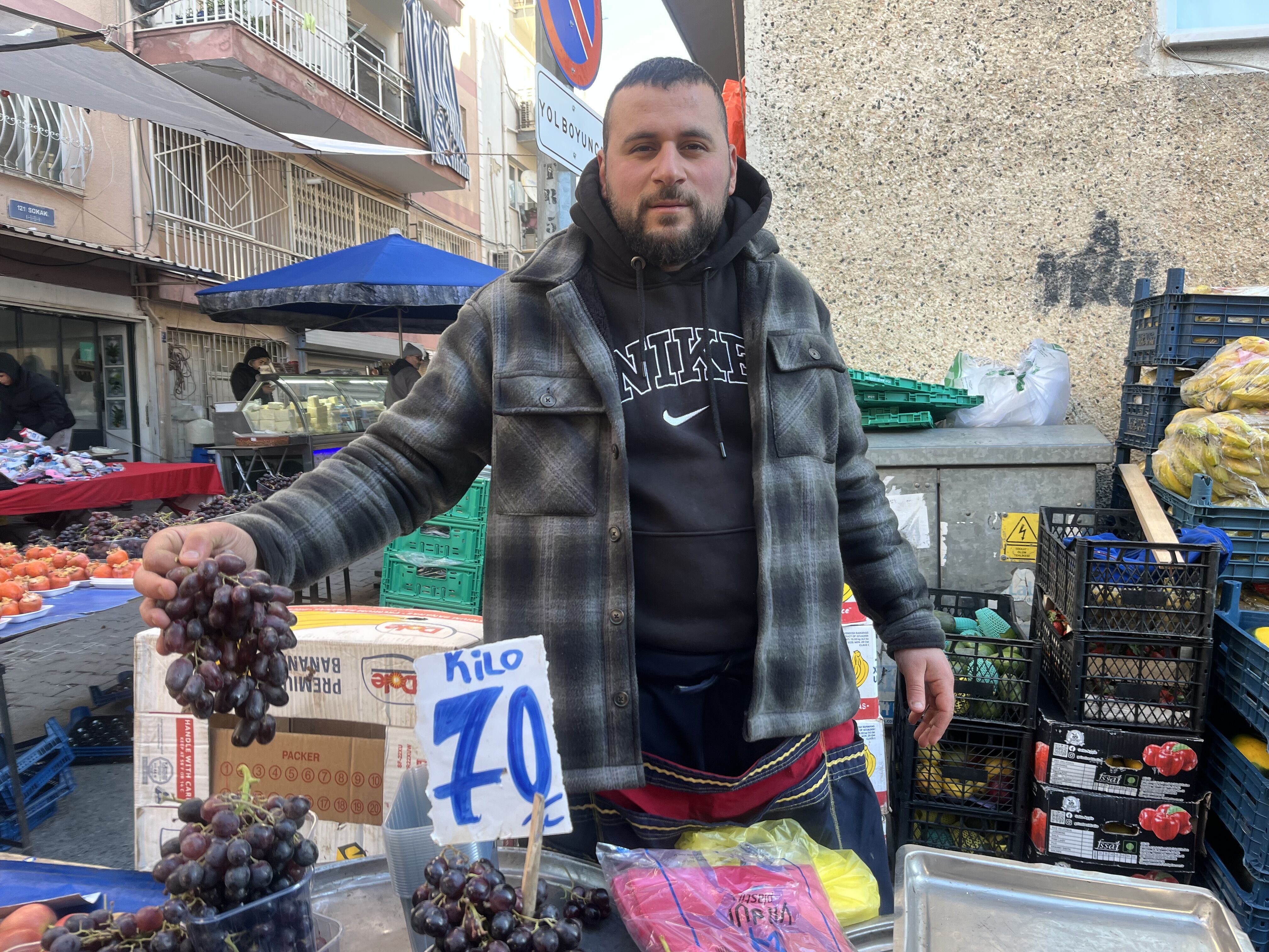 12 üzüm geleneği bu yıl Aydın Salı Pazarı’na yansımadı