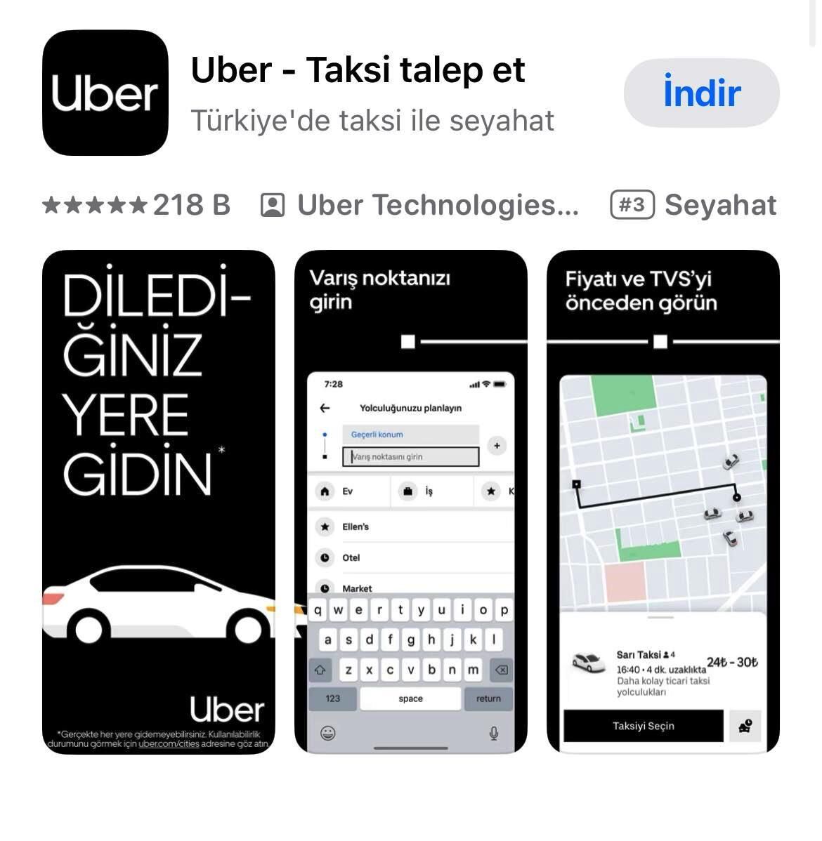 UBER taksiler Aydın’da da hizmete başladı