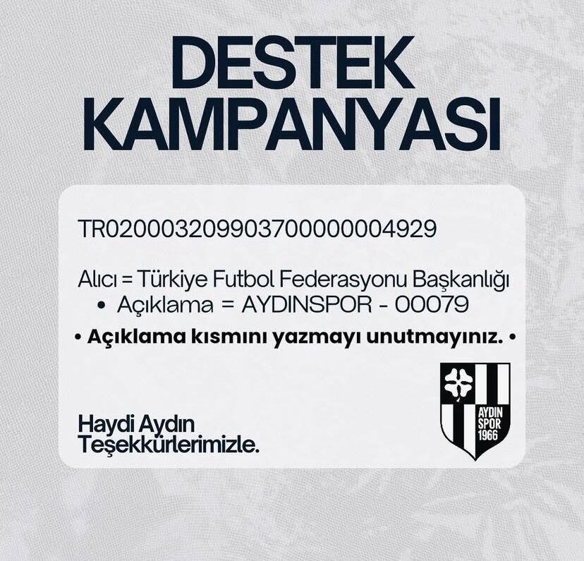 Aydınspor sahaya çıkmak için destek bekliyor: Lisans için dayanışma zamanı