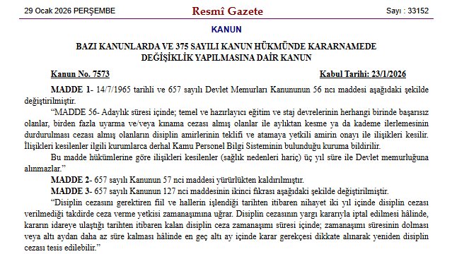 Devlet Memurlari Kanunu Degisti