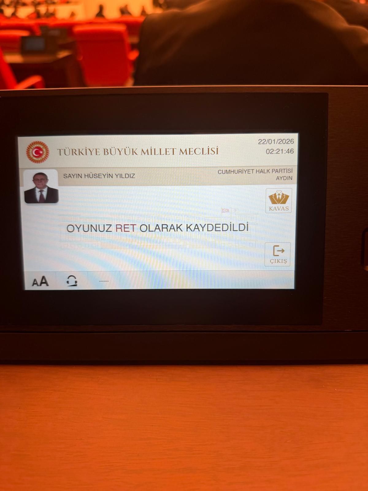 CHP Aydın milletvekillerinden ret oyu