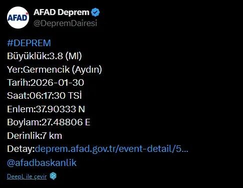 Aydın'da korkutan deprem: Çevre illerde de hissedildi