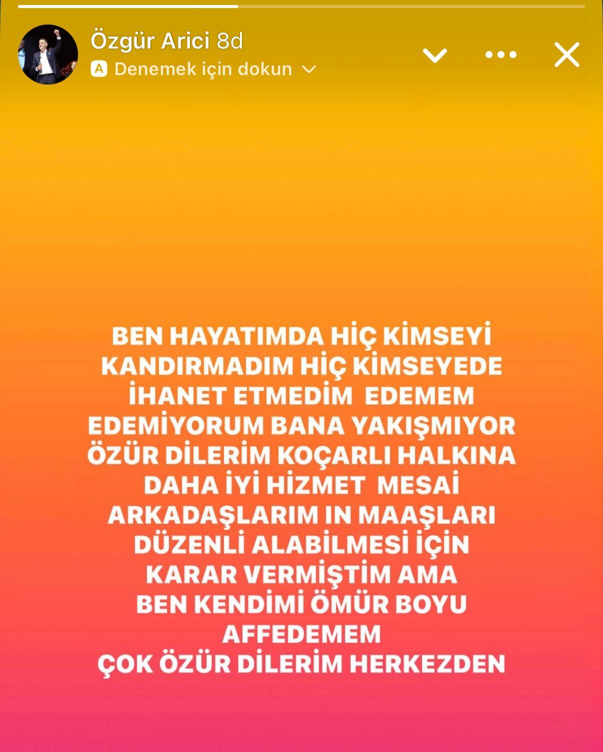 Arıcı’dan son dakika açıklaması! Koçarlı halkından özür diledi “Bu bana yakışmıyor, özür dilerim”