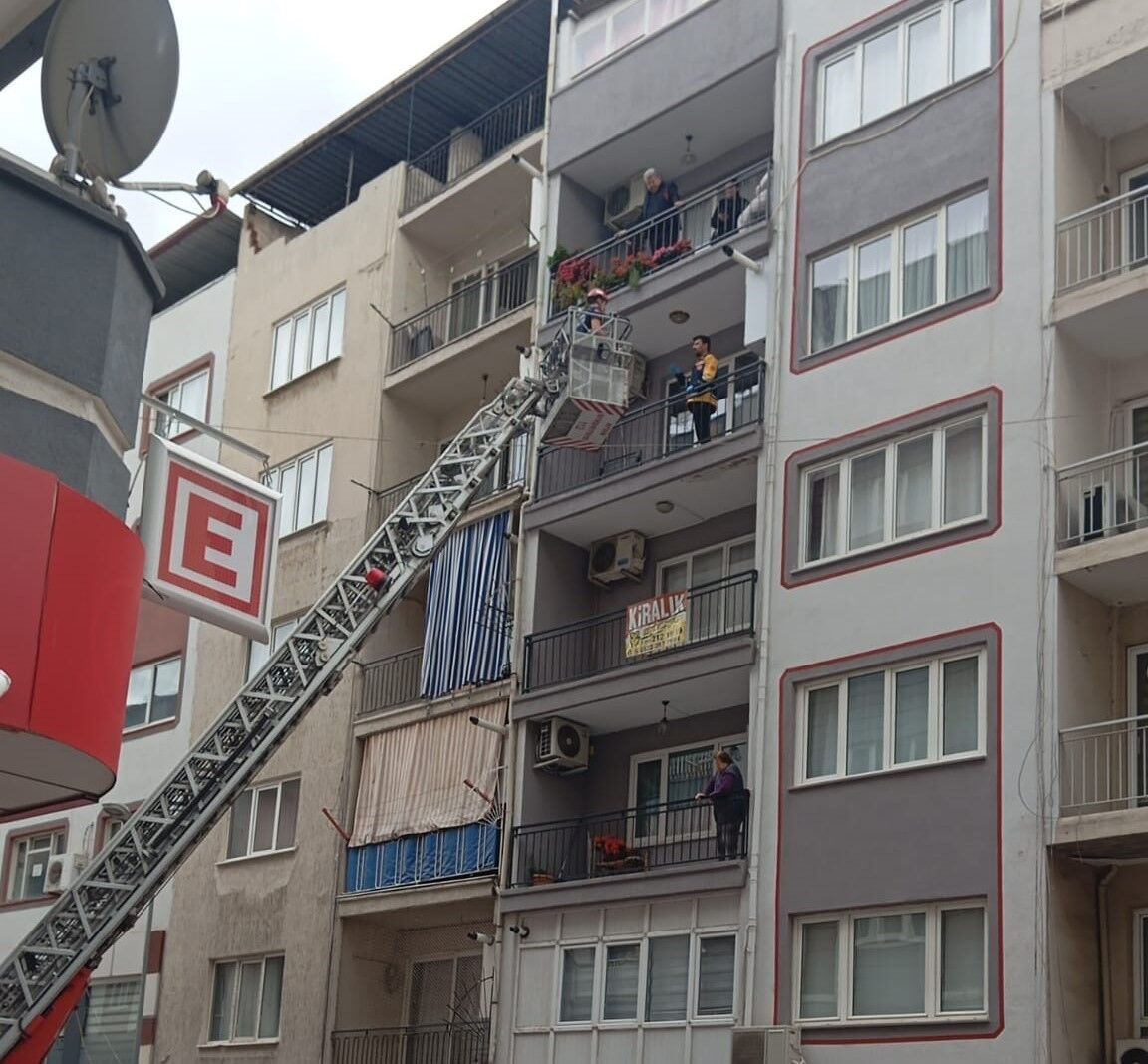 Aydın’da Kırık Ayağıyla Dört Kat Indi! İkna Çabaları Sonuçsuz Kaldı (1)