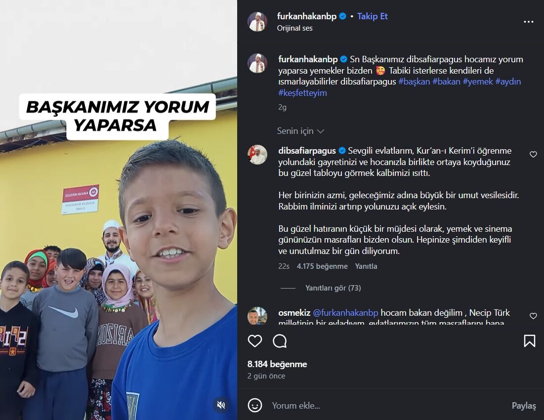 Karacasu’da Miniklerin Çağrısı Karşılıksız Kalmadı Diyanet İşleri Başkanı Arpaguş’tan Sürpriz (2)