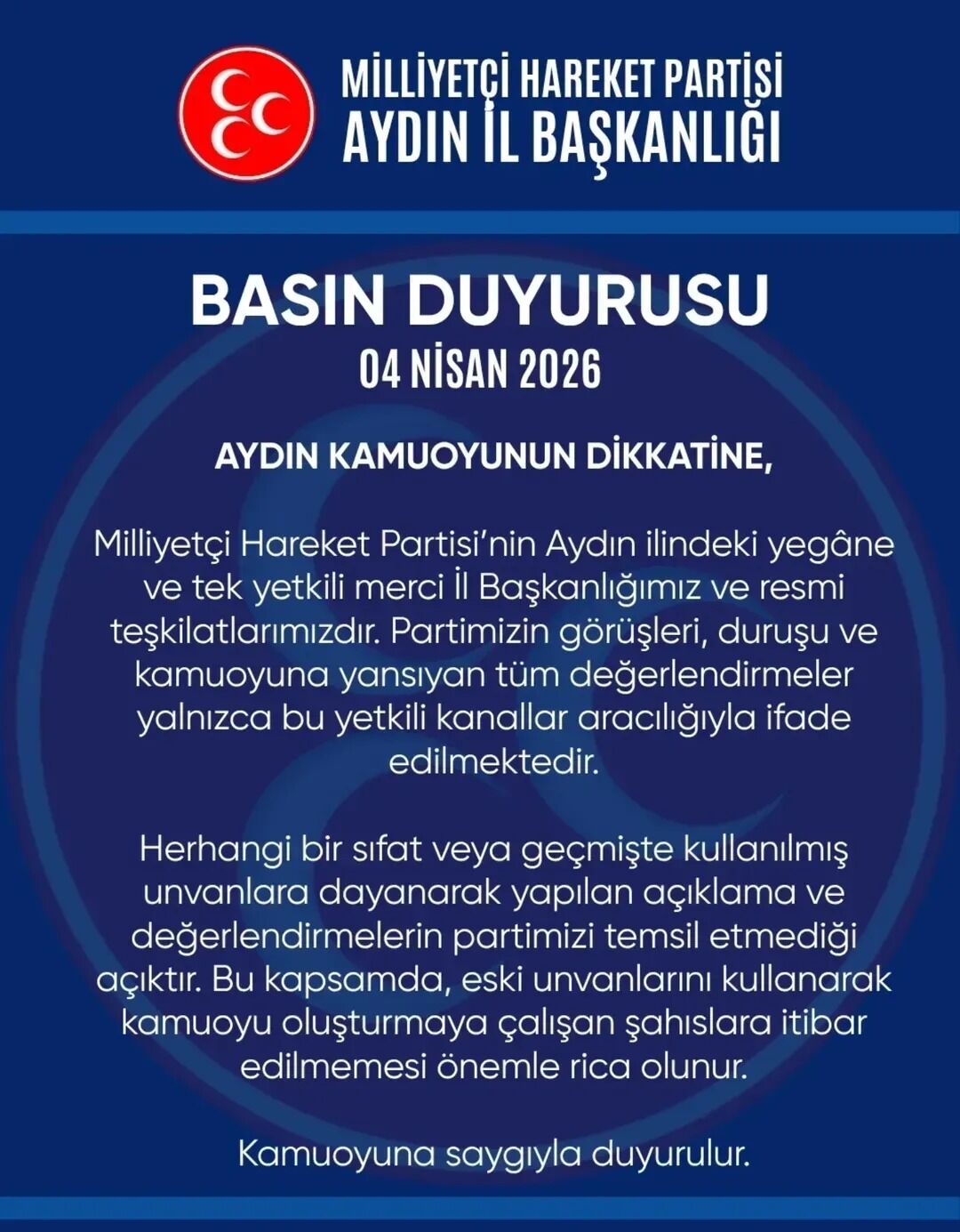 MHP Aydın'dan 'yetki' çıkışı