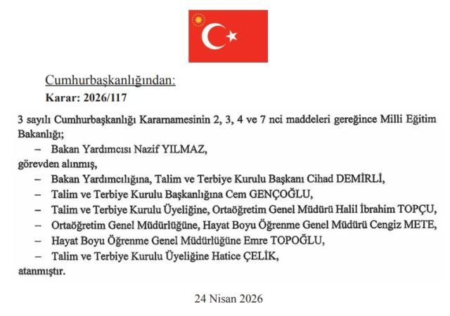 Milli Eğitim Bakan Yardımcısı Görevden Alındı! Yeni Isim Belli Oldu (2)