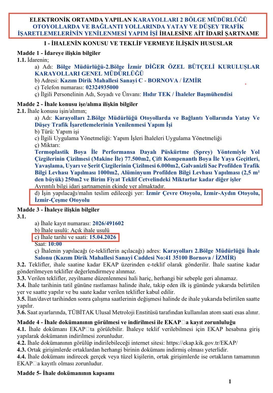 Aydın-İzmir Otoyolu özelleştirilme kapsamında