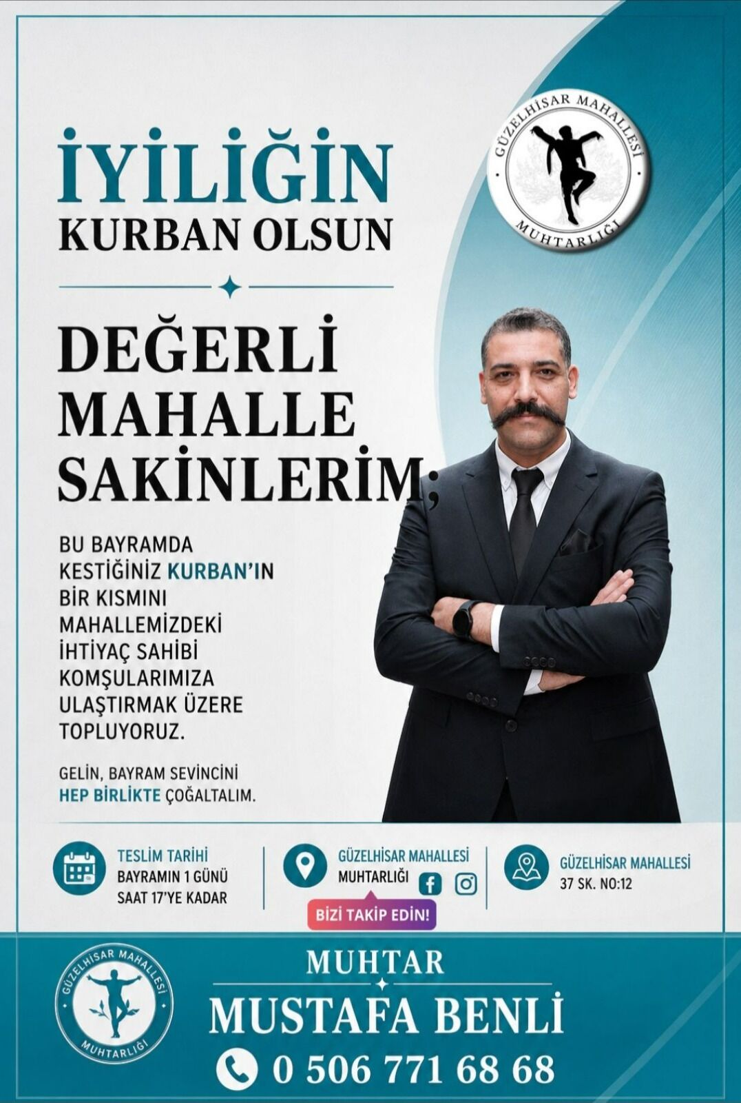 Aydınlı muhtardan örnek dayanışma çağrısı