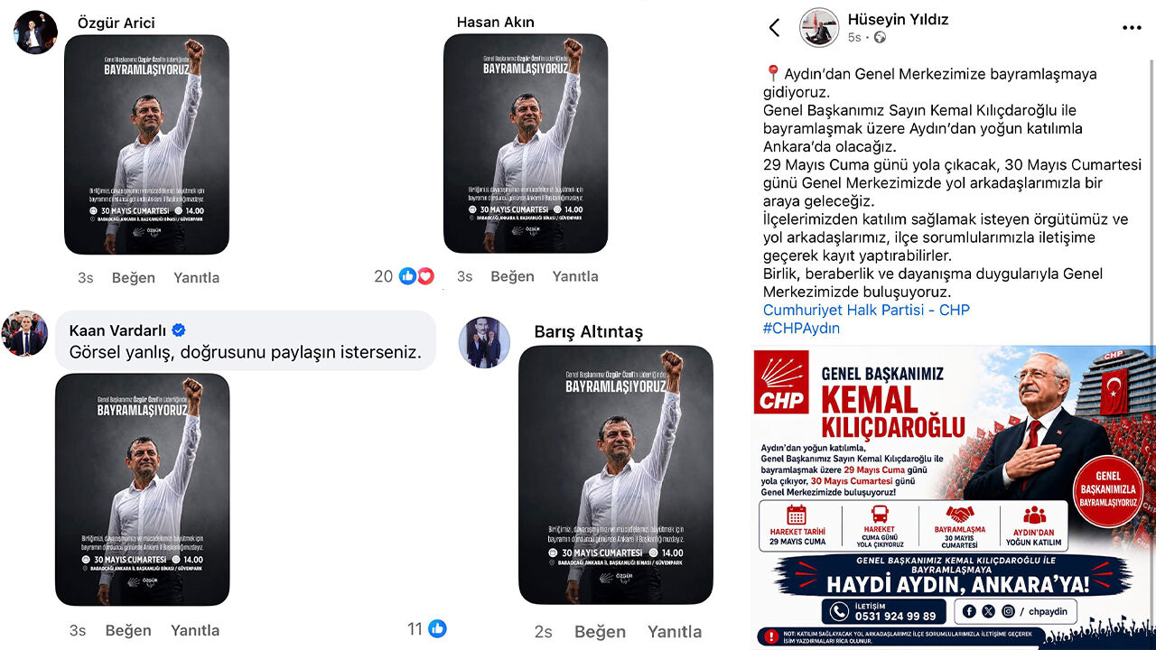CHP Aydın sosyal medyada ikiye bölündü: Başkanlardan vekil Yıldız’a bayramlaşma tepkisi!