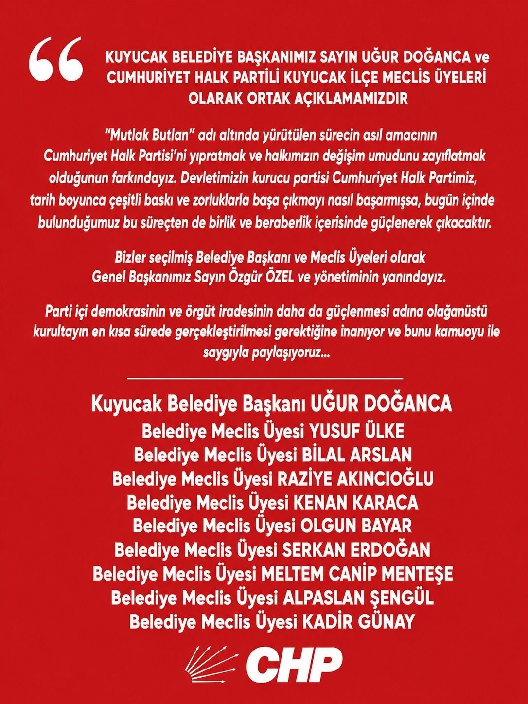 Efeler, Didim ve Kuyucak’tan Özel’e tam destek