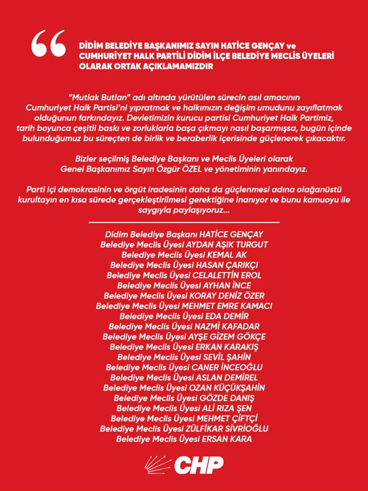 Efeler, Didim ve Kuyucak’tan Özel’e tam destek